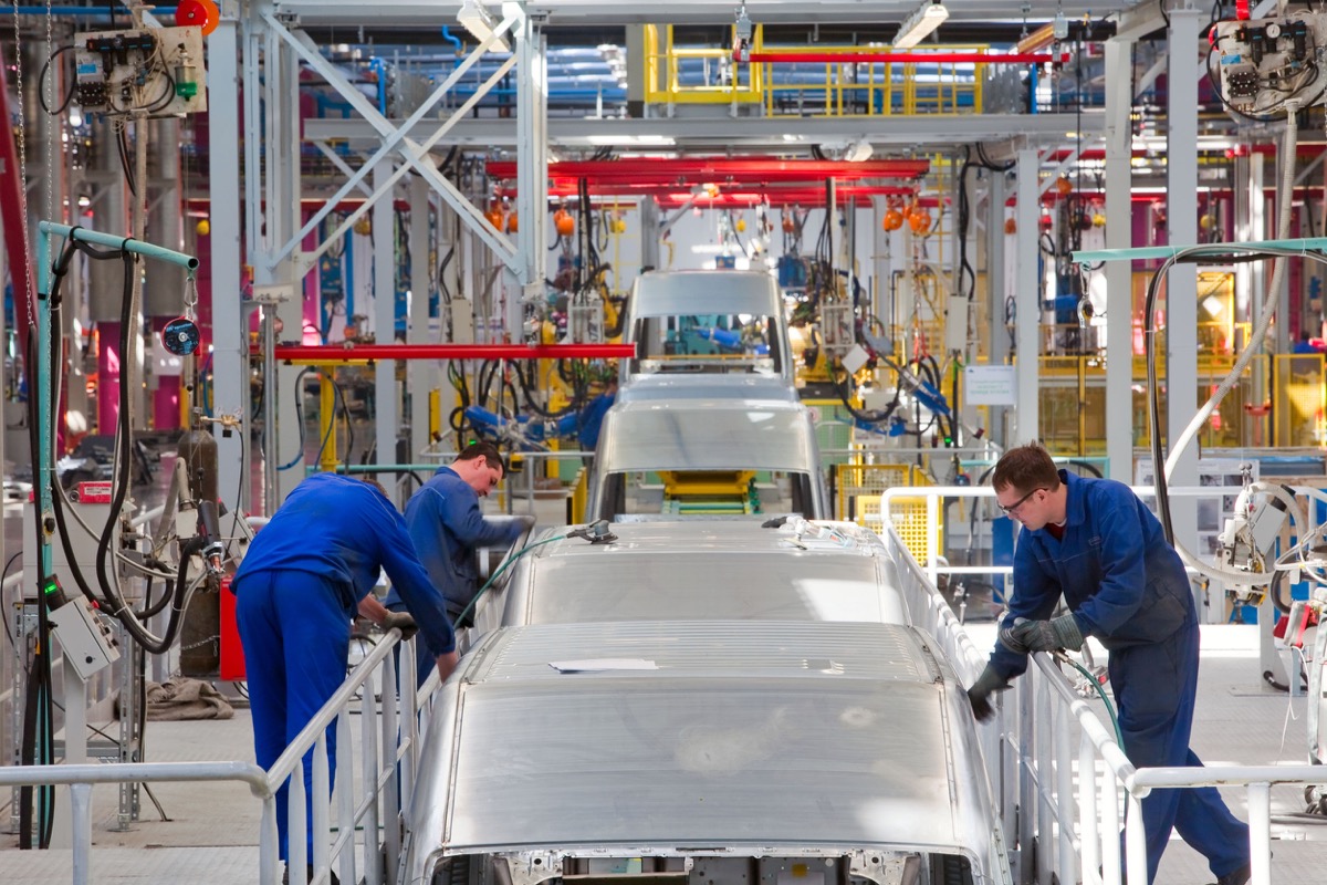 Assembly line vehicles Ford Sollers plant, foreign manufacturing concept