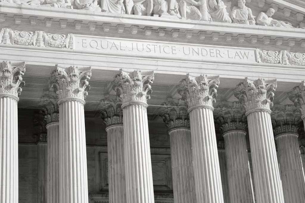 United States Supreme Court Pillars of Justice and Law with Retro Instagram Style Filter