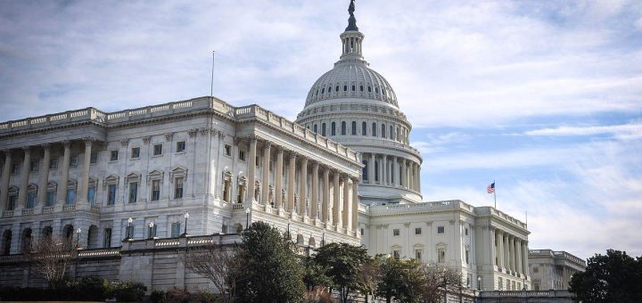 U.S. Capitol building; federal leaders and unions concept