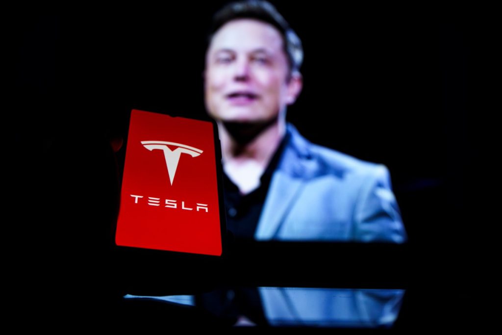 Image of Elon Musk, Tesla CEO; union drive tesla concept