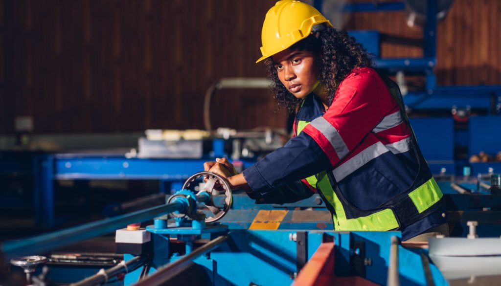 Worker in heavy industry; labor shortage in manufacturing concept