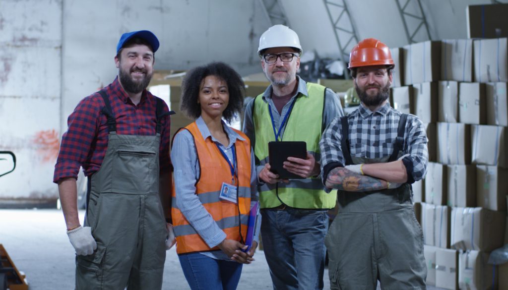 staff in warehouse; federal government labor initiatives concept